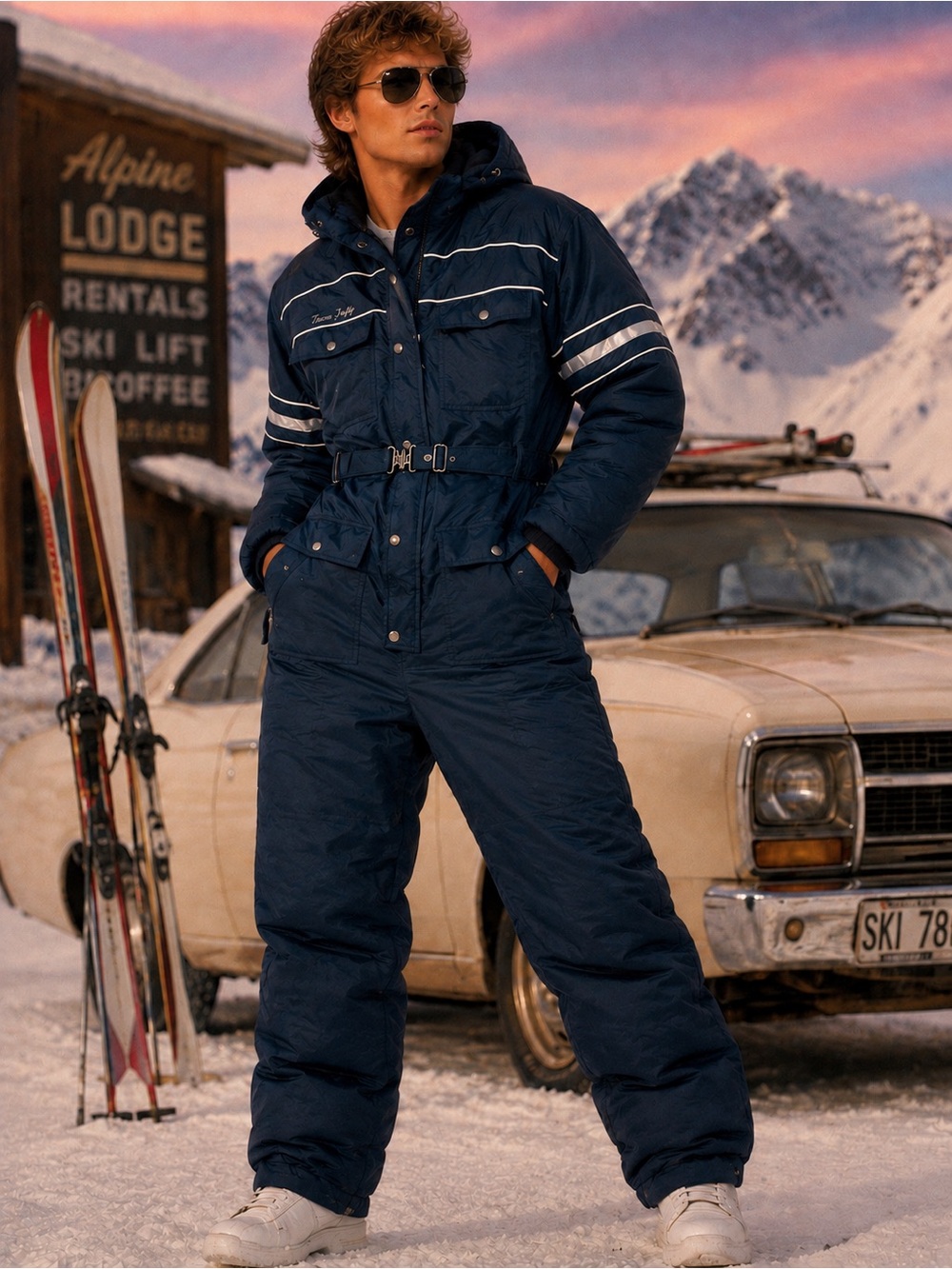Vintage 80s Big Mac Men’s L Navy Insulated Workwear Snowsuit Coveralls Retro.